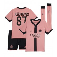 Dětský fotbalový dres Paris Saint-Germain Joao Neves #87 2024-25 Třetí Krátký Rukáv (+ trenýrky)